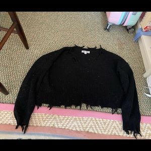 Black crop sweater